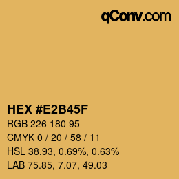 Farbcode: HEX #E2B45F | qconv.com