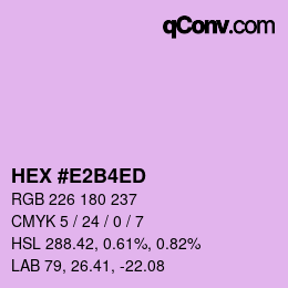 カラーコード: HEX #E2B4ED | qconv.com