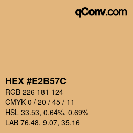 Color code: HEX #E2B57C | qconv.com