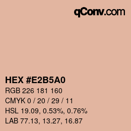 Color code: HEX #E2B5A0 | qconv.com