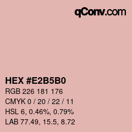 カラーコード: HEX #E2B5B0 | qconv.com