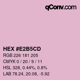 カラーコード: HEX #E2B5CD | qconv.com