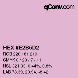 カラーコード: HEX #E2B5D2 | qconv.com