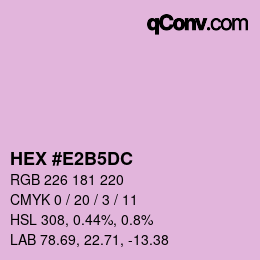 カラーコード: HEX #E2B5DC | qconv.com