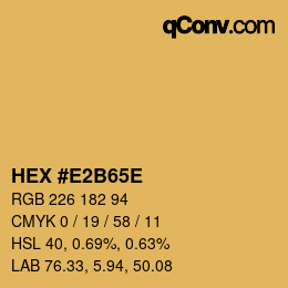 Color code: HEX #E2B65E | qconv.com