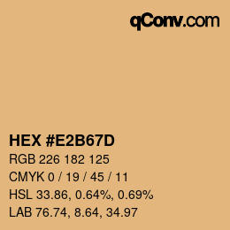 Color code: HEX #E2B67D | qconv.com