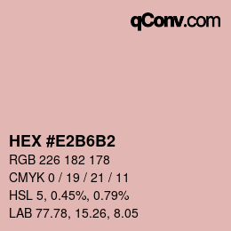 カラーコード: HEX #E2B6B2 | qconv.com