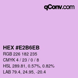 カラーコード: HEX #E2B6EB | qconv.com
