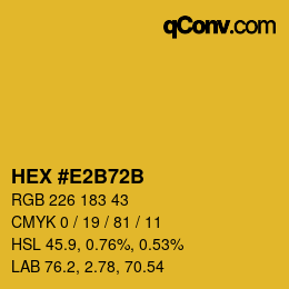 Farbcode: HEX #E2B72B | qconv.com