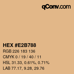 カラーコード: HEX #E2B788 | qconv.com