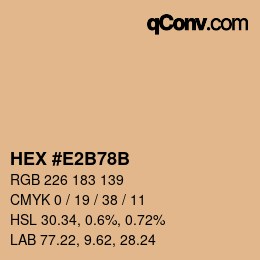 カラーコード: HEX #E2B78B | qconv.com