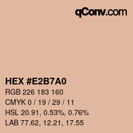 Color code: HEX #E2B7A0 | qconv.com