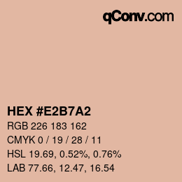 颜色代码: HEX #E2B7A2 | qconv.com