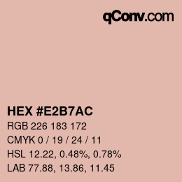 颜色代码: HEX #E2B7AC | qconv.com