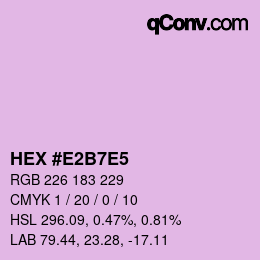 Color code: HEX #E2B7E5 | qconv.com
