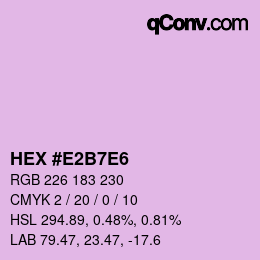 颜色代码: HEX #E2B7E6 | qconv.com