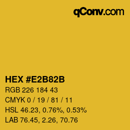 Color code: HEX #E2B82B | qconv.com
