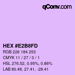 Color code: HEX #E2B8FD | qconv.com