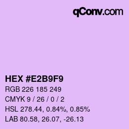 Color code: HEX #E2B9F9 | qconv.com