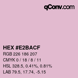 Color code: HEX #E2BACF | qconv.com