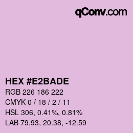 Color code: HEX #E2BADE | qconv.com