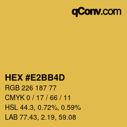 Color code: HEX #E2BB4D | qconv.com