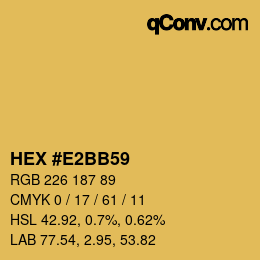 Farbcode: HEX #E2BB59 | qconv.com