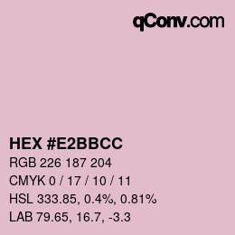 カラーコード: HEX #E2BBCC | qconv.com
