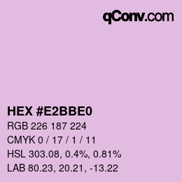 カラーコード: HEX #E2BBE0 | qconv.com