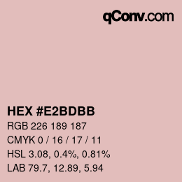颜色代码: HEX #E2BDBB | qconv.com
