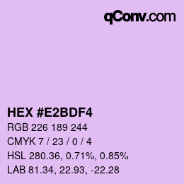 Color code: HEX #E2BDF4 | qconv.com