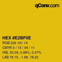 Color code: HEX #E2BF0E | qconv.com