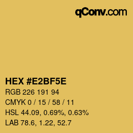 Farbcode: HEX #E2BF5E | qconv.com