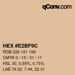 Color code: HEX #E2BF9C | qconv.com