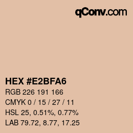 Color code: HEX #E2BFA6 | qconv.com