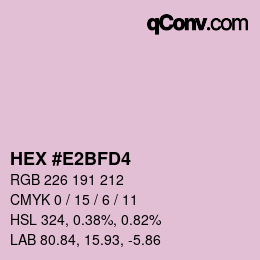カラーコード: HEX #E2BFD4 | qconv.com