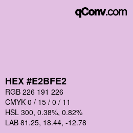 カラーコード: HEX #E2BFE2 | qconv.com