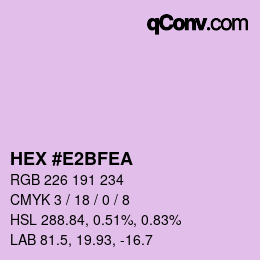 カラーコード: HEX #E2BFEA | qconv.com