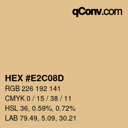颜色代码: HEX #E2C08D | qconv.com