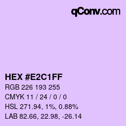 Color code: HEX #E2C1FF | qconv.com