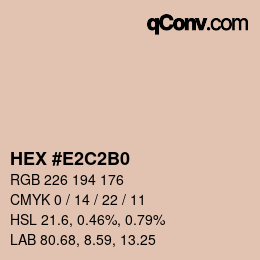 Farbcode: HEX #E2C2B0 | qconv.com