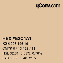 Farbcode: HEX #E2C4A1 | qconv.com