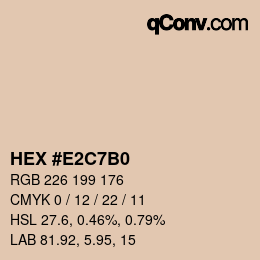 颜色代码: HEX #E2C7B0 | qconv.com