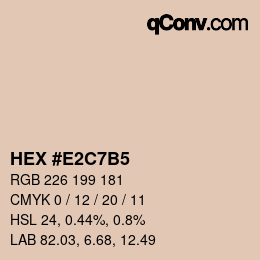 カラーコード: HEX #E2C7B5 | qconv.com