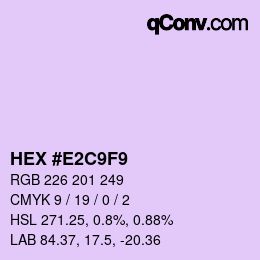 カラーコード: HEX #E2C9F9 | qconv.com