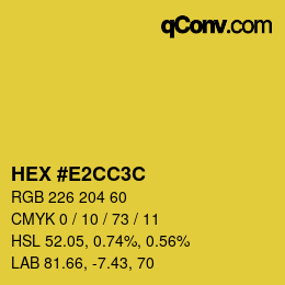 Color code: HEX #E2CC3C | qconv.com