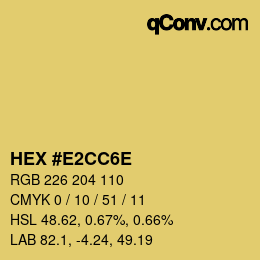 Color code: HEX #E2CC6E | qconv.com