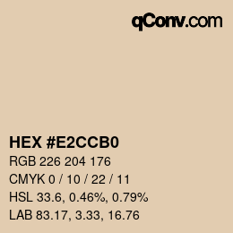 Color code: HEX #E2CCB0 | qconv.com