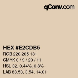 カラーコード: HEX #E2CDB5 | qconv.com