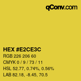 Color code: HEX #E2CE3C | qconv.com